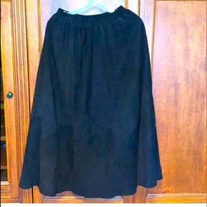 suede elastic waist skirt